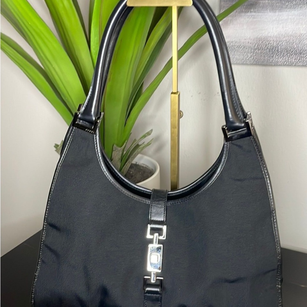 Classic Gucci Jackie in Nylon w/ stunning silver hardware!